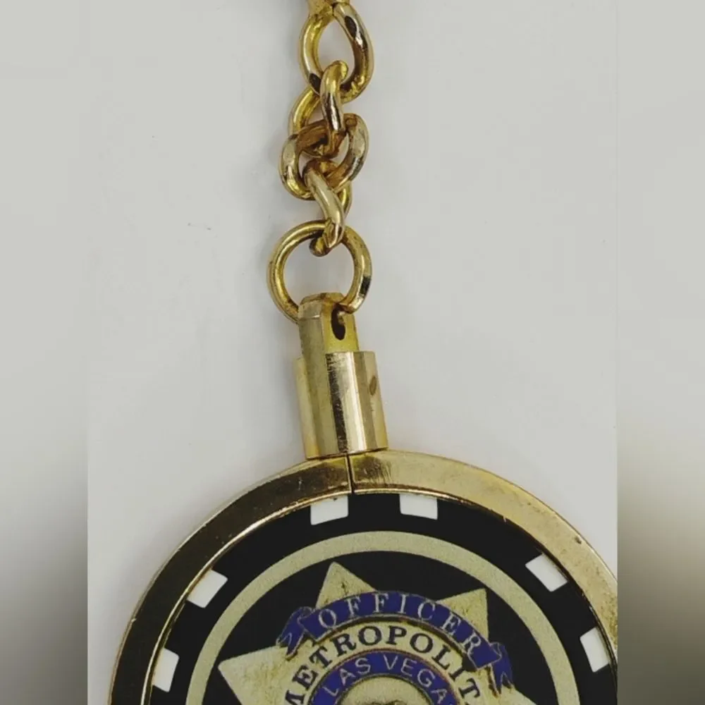 Las Vegas Keyring Gold Metal And Plastic